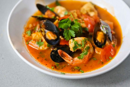 parihuela Arroz con mariscos